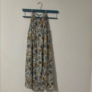 Floral Kids Dress in Blue and Yellow